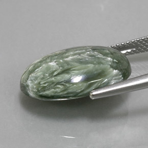 Seraphinite Gemstone in 18 x 13 mm (calibrated) Size for Sale, Seraphinite Stone in Green Color