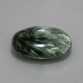 8.39 ct Green Seraphinite Stone, Natural Seraphinite in Oval Cabochon Shape for Sale
