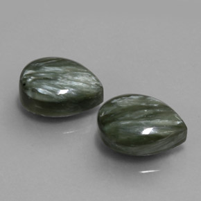 11.51 ctw Green Seraphinite Stones, Natural Seraphinite in Pear Cabochon Shape for Sale
