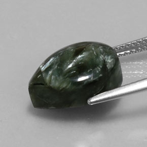 Seraphinite Gemstone in 13.9 x 10 mm Size for Sale, Seraphinite Stone in Green Color