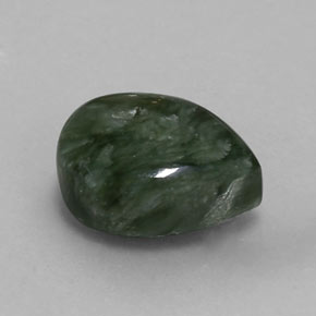 6.06 ct Green Seraphinite Stone, Natural Seraphinite in Pear Cabochon Shape for Sale
