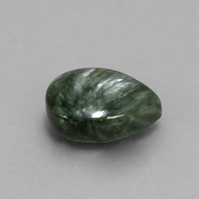 5.20 ct Green Seraphinite Stone, Natural Seraphinite in Pear Cabochon Shape for Sale