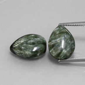 4.7ct Pear Cabochon Green Seraphinite for sale thumb image of 4.7ct Pear Cabochon Green Seraphinite (ID: 333678)