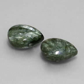 9.45 ctw Green Seraphinite Stones, Natural Seraphinite in Pear Cabochon Shape for Sale