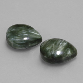 11.10 ct Green Seraphinite Stone, Natural Seraphinite in Pear Cabochon Shape for Sale