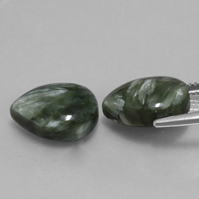 Seraphinite Gemstone in 14.1 x 10.1 mm Size for Sale, Seraphinite Stone in Green Color