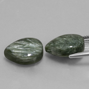 Seraphinite Gemstone in 14.1 x 10.1 mm Size for Sale, Seraphinite Stone in Green Color