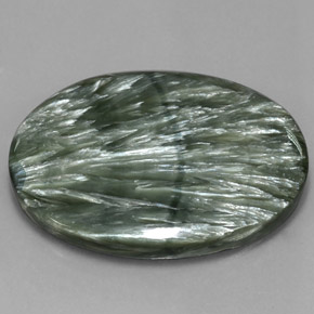 54.90 ct Green Seraphinite Stone, Natural Seraphinite in Oval Cabochon Shape for Sale
