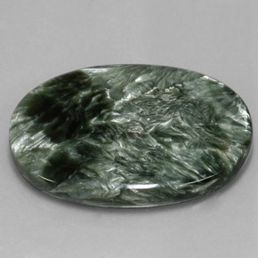 59.99 ct Green Seraphinite Stone, Natural Seraphinite in Oval Cabochon Shape for Sale