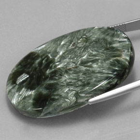 Seraphinite Gemstone in 40.6 x 27.6 mm Size for Sale, Seraphinite Stone in Green Color