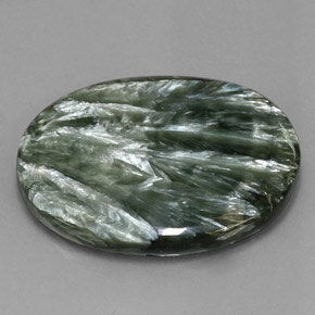 54.47 ct Green Seraphinite Stone, Natural Seraphinite in Oval Cabochon Shape for Sale