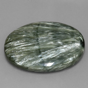 49.44 ct Green Seraphinite Stone, Natural Seraphinite in Oval Cabochon Shape for Sale