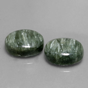12.99 ct Green Seraphinite Stone, Natural Seraphinite in Oval Cabochon Shape for Sale