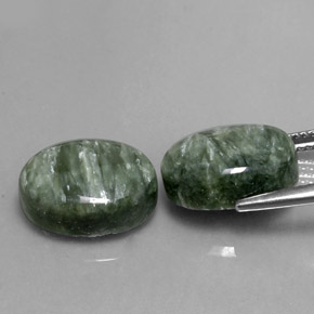 Seraphinite Gemstone in 14 x 10 mm (calibrated) Size for Sale, Seraphinite Stone in Green Color