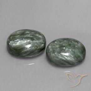 12.50 ctw Green Seraphinite Stones, Natural Seraphinite in Oval Cabochon Shape for Sale