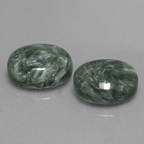 13.60 ctw Green Seraphinite Stones, Natural Seraphinite in Oval Cabochon Shape for Sale
