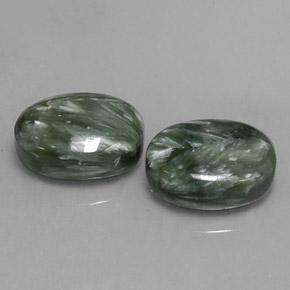 12.97 ctw Green Seraphinite Stones, Natural Seraphinite in Oval Cabochon Shape for Sale