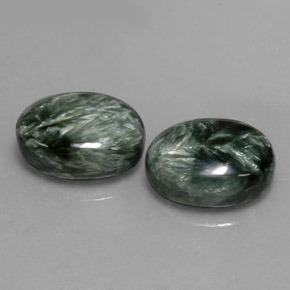 12.12 ct Green Seraphinite Stone, Natural Seraphinite in Oval Cabochon Shape for Sale