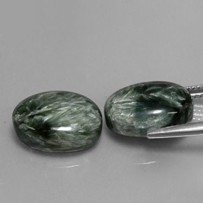 Seraphinite Gemstone in 14 x 10 mm (calibrated) Size for Sale, Seraphinite Stone in Green Color