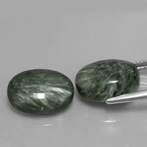 Seraphinite Gemstone in 14 x 10 mm (calibrated) Size for Sale, Seraphinite Stone in Green Color