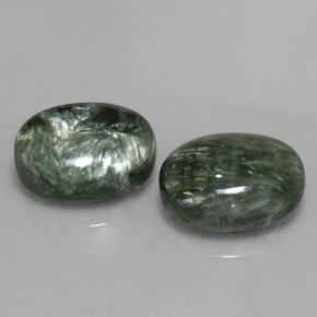 13.29 ctw Green Seraphinite Stones, Natural Seraphinite in Oval Cabochon Shape for Sale