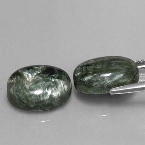 Seraphinite Gemstones in 14 x 10 mm (calibrated) Size for Sale, Seraphinite Stones in Army Green Color