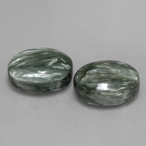 13.36 ctw Green Seraphinite Stones, Natural Seraphinite in Oval Cabochon Shape for Sale