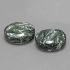 13.13 ct Green Seraphinite Stone, Natural Seraphinite in Oval Cabochon Shape for Sale