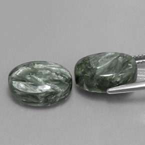 Seraphinite Gemstone in 14 x 10 mm (calibrated) Size for Sale, Seraphinite Stone in Green Color