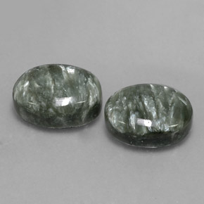 13.09 ct Green Seraphinite Stone, Natural Seraphinite in Oval Cabochon Shape for Sale