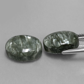Seraphinite Gemstone in 14 x 10 mm (calibrated) Size for Sale, Seraphinite Stone in Green Color