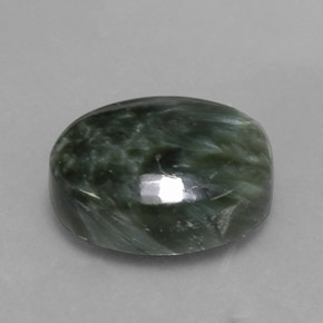 7.19 ct Green Seraphinite Stone, Natural Seraphinite in Oval Cabochon Shape for Sale