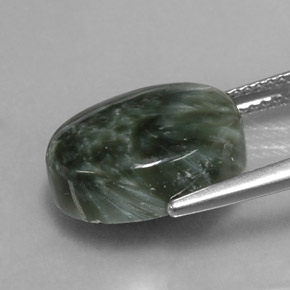 Seraphinite Gemstone in 14 x 10 mm (calibrated) Size for Sale, Seraphinite Stone in Green Color