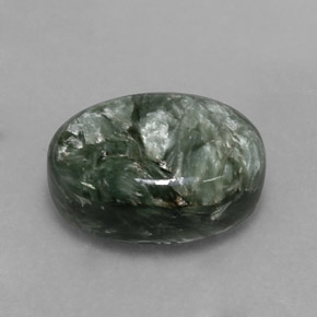 6.42 ct Green Seraphinite Stone, Natural Seraphinite in Oval Cabochon Shape for Sale