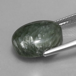 Seraphinite Gemstone in 14 x 10 mm (calibrated) Size for Sale, Seraphinite Stone in Green Color