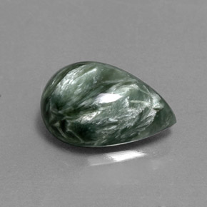 4.54 ct Green Seraphinite Stone, Natural Seraphinite in Pear Cabochon Shape for Sale