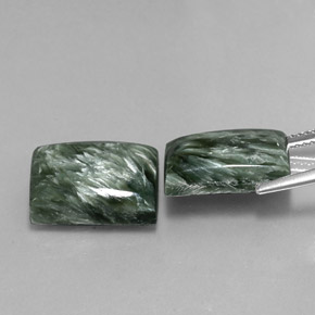 Seraphinite Gemstone in 14.2 x 10.1 mm Size for Sale, Seraphinite Stone in Green Color