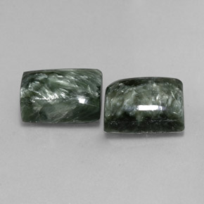 17.39 ctw Green Seraphinite Stones, Natural Seraphinite in Baguette Cabochon Shape for Sale