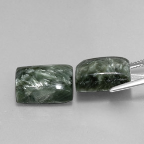 Seraphinite Gemstones in 13.7 x 10 mm Size for Sale, Seraphinite Stones in Green Color