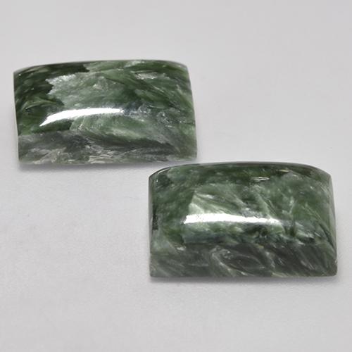 Seraphinite Gemstones in 14 x 10 mm (calibrated) Size for Sale, Seraphinite Stones in Grayish Green Color