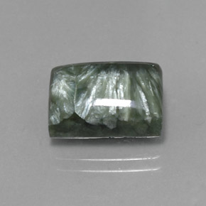 8.45 ct Green Seraphinite Stone, Natural Seraphinite in Baguette Cabochon Shape for Sale