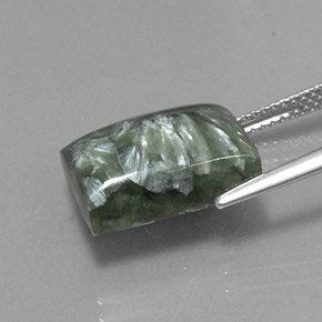 Seraphinite Gemstone in 14.1 x 10 mm Size for Sale, Seraphinite Stone in Green Color