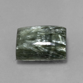 9.33 ct Green Seraphinite Stone, Natural Seraphinite in Baguette Cabochon Shape for Sale