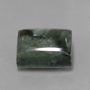 10.06 ct Green Seraphinite Stone, Natural Seraphinite in Baguette Cabochon Shape for Sale