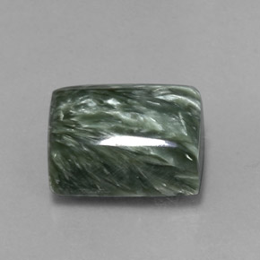 8.60 ct Green Seraphinite Stone, Natural Seraphinite in Baguette Cabochon Shape for Sale
