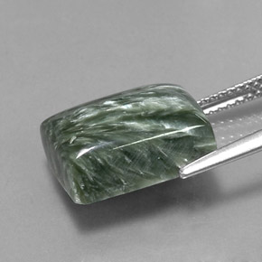 Seraphinite Gemstone in 13.5 x 9.9 mm Size for Sale, Seraphinite Stone in Green Color
