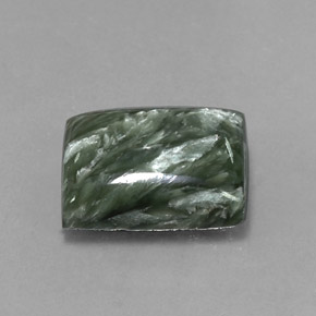 6.90 ct Green Seraphinite Stone, Natural Seraphinite in Baguette Cabochon Shape for Sale