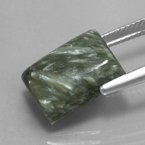 Seraphinite Gemstone in 13.6 x 10 mm Size for Sale, Seraphinite Stone in Green Color