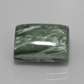 9.28 ct Green Seraphinite Stone, Natural Seraphinite in Baguette Cabochon Shape for Sale