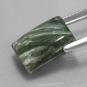 Seraphinite Gemstone in 14.2 x 10 mm Size for Sale, Seraphinite Stone in Green Color